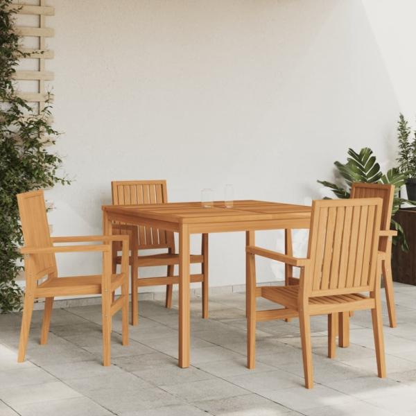 vidaXL 5-tlg. Garten-Essgruppe Massivholz Teak