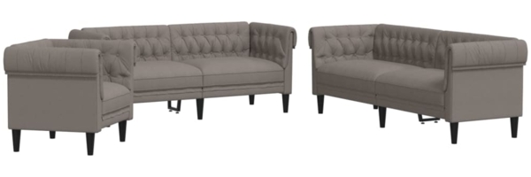 vidaXL 3-tlg. Sofagarnitur Taupe Stoff 3209196