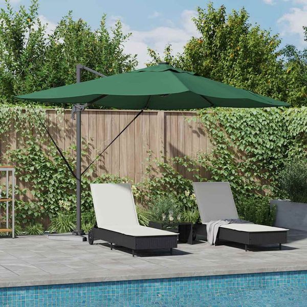 vidaXL Sonnenschirm Grün 352 x 251 x 265 cm Polyester und Aluminium 42003328