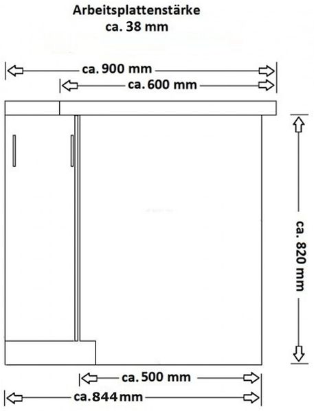 Winkelküche MONZA 280x270 cm Küchenzeile Eckküche Küche Nußbaum Okapi Schwarz Bild 9