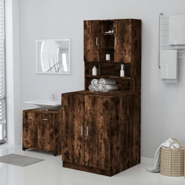 vidaXL Waschmaschinenschrank, Holz, 91,5 x 70,5 x 71,5 cm, Räuchereiche