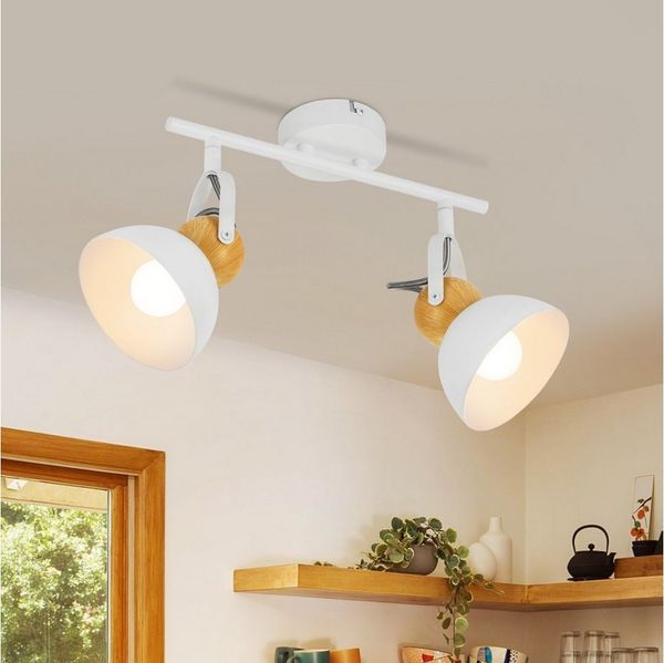 ZMH Deckenstrahler 2/3/4 Flammig 350° Schwenkbar Vintage Deckenleuchte Wohnzimmer, Hochwertige Design, ohne Leuchtmittel, Retro Deckenspots E27 Küchenlampe Innen Wohnzimmer