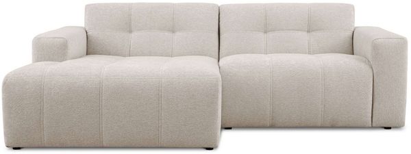 OTTO home Ecksofa Tapley, Breite 221 cm,Boucle, Struktur fein, mit Knopfsteppung, bodentief