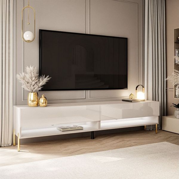 Lookway Lowboard CALANTE 180 cm RTV Schrank auf Beinen und LED-Beleuchtung