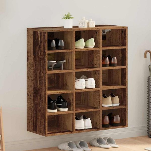 vidaXL Schuhschrank Altholz 77,5 x 30 x 83,5 cm Holzwerkstoff 875215