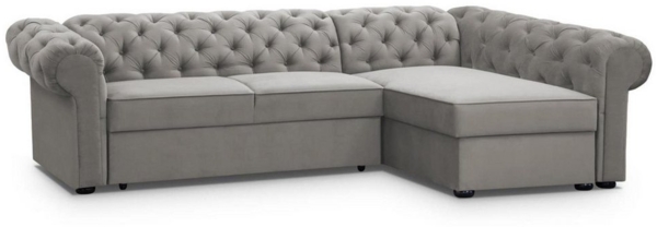 Beautysofa Polsterecke Chester L, L-Form Ecksofa aus Velour, Ottomane rechts oder links montierbar