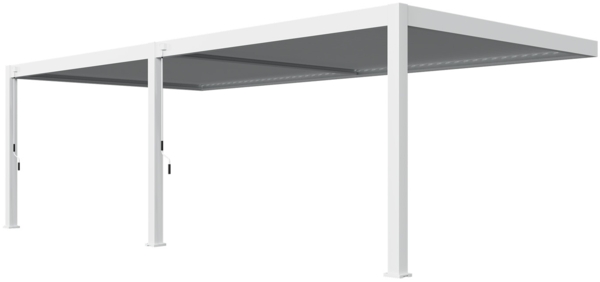 Weide Deluxe Plus | Wand Pergola | Voll Aluminium | 4 x 8 M | Lamellendach Weiß