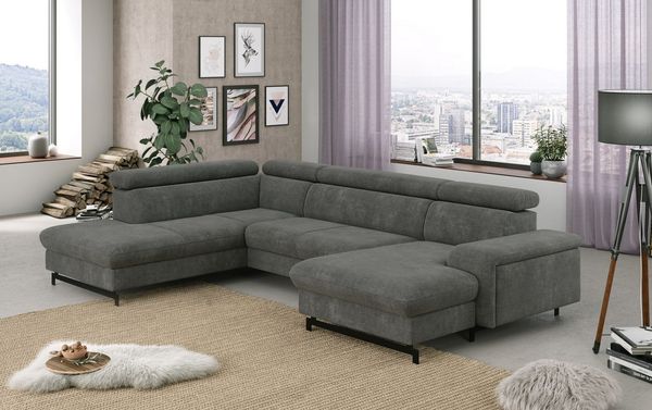 COTTA Wohnlandschaft Emma U-Form, B: 328 cm, mit Kopfteilverstellung, optional Bettfunktion & Bettkasten