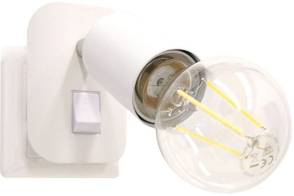 TRANGO LED Steckdosenleuchte, 11-061 LED Steckerleuchte inkl. 1x 8 Watt 3000K warmweiß E27 LED Leuchtmittel in Weiß matt *ANNA*, warmweiß,Wandleuchte, Leselampe, Küchenlampe, warmweiß, Wandleuchte, Leselampe, Küchenlampe, Nachtlicht, Wandlampe