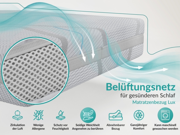 Polsterbett Bett mit Holzlattenrost Schlafzimmer Bett Doppelbett gepolstertes Kopfteil Pocket Matratze - EMORA CLASSIC - 200x200 cm - Grau Cord - VIRE LUX Bild 9