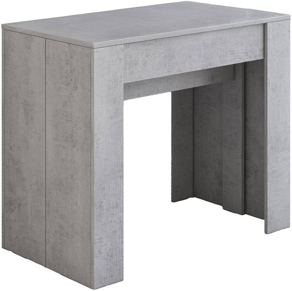 Dmora Ausziehbare Konsole Vaelis, verwandelbar in Esstisch, platzsparend und ausziehbar bis 237 cm, 90-237x76,6x90 cm, Grau
