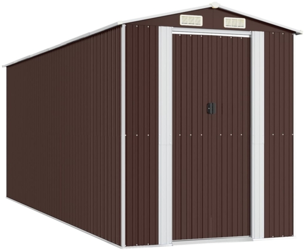 vidaXL Geräteschuppen Dunkelbraun 192x523x223 cm Verzinkter Stahl 3147464