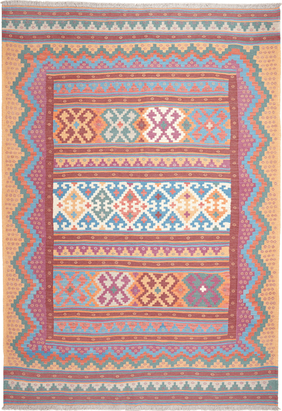 Looma 'Delsa' Sumak Sirdjan handgewebt, Schurwolle Bunt, 156x225 cm