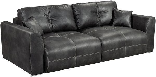 Schlafsofa >DOLAN Lux. 3DL< Liegefläche 160x197cm, anthrazit - 245x85x155 (BxHxT)