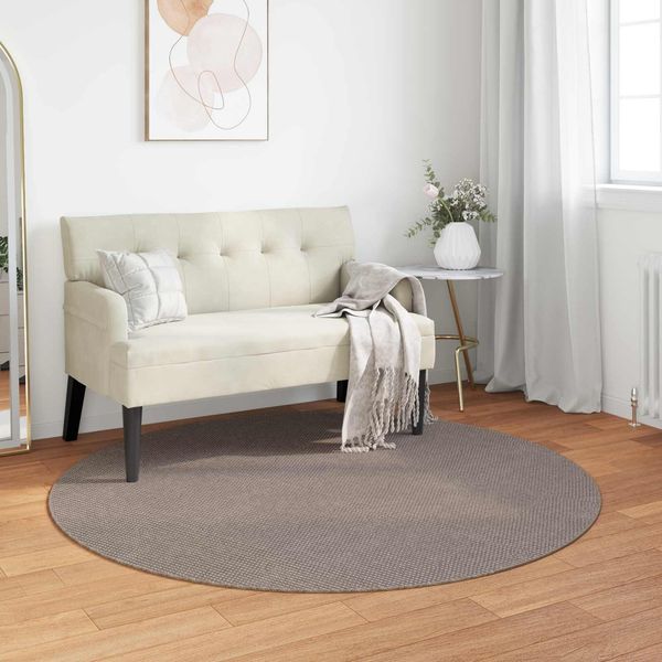 vidaXL Bereichsteppiche Rund LUGO Taupe Ø 160 CM Polyester 42022698