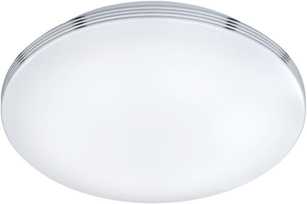 Schlichte LED Badleuchte APART, Deckenleuchte Chrom, Acryl weiß, Ø 41cm