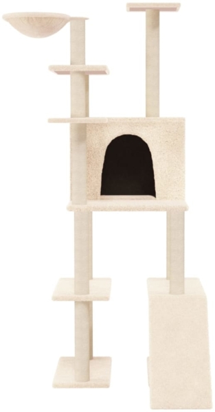 vidaXL Kratzbaum mit Sisal-Kratzsäulen Creme 166 cm 171681 Bild 2