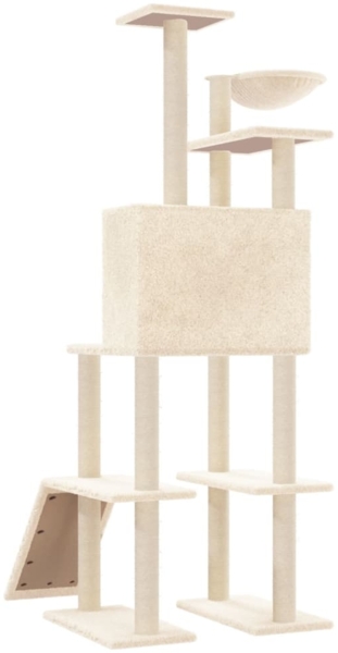 vidaXL Kratzbaum mit Sisal-Kratzsäulen Creme 166 cm 171681 Bild 4