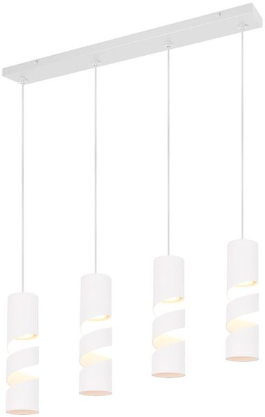 Moderne Pendelleuchte STREAM 4-flammig aus Metall in Weiß, Breite 80cm Bild 2