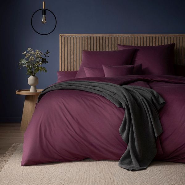 Estella Mako Jersey Bettwäsche 135x200 Takoma uni Melange mauve 6873-065