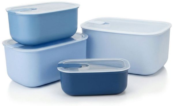 Arendo Frischhaltedose mit Deckel 4er Set, Vorratsdosen, Lunchboxen, auslaufsicher, stapelbar, Polypropylen (PP), (Set, 4-tlg, Dosen mit Deckel, 4700 ml, 2900 ml, 1600 ml, 800 ml), Mikrowellen-, Gefrier- & spülmaschinengeeignet, luftdicht