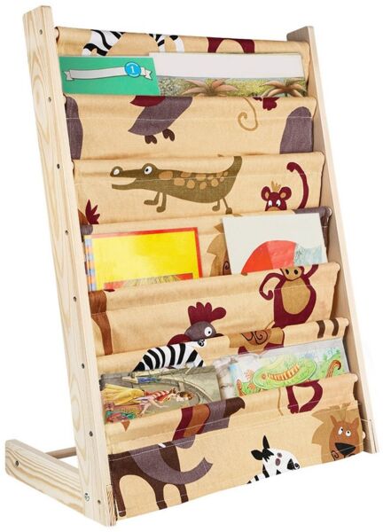 JEOBEST Bücherregal Kinder Bücherregal, 6-stöckiges Kinderregal für Kinder Holz, Regal für Spielzeug und Bücher, 80 x 60 x 30 cm
