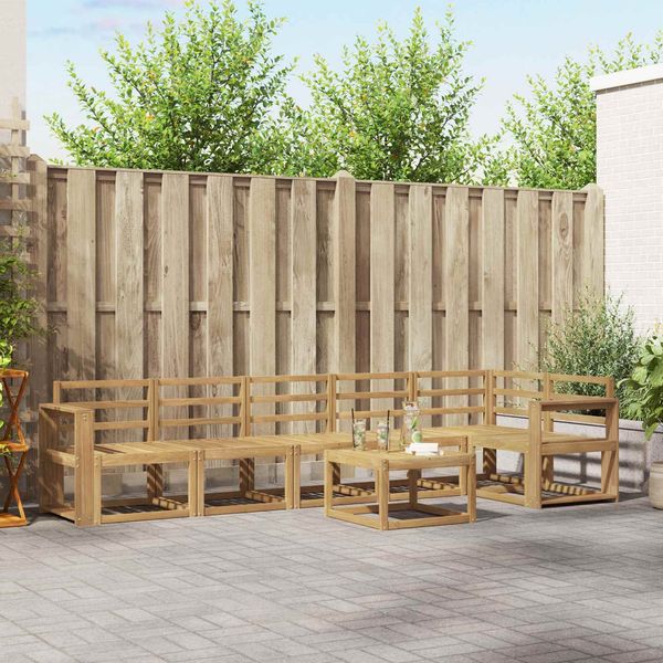 vidaXL Outdoor-Sofagarnitur 7 pcs Weiß Massivholz Akazie 3387738