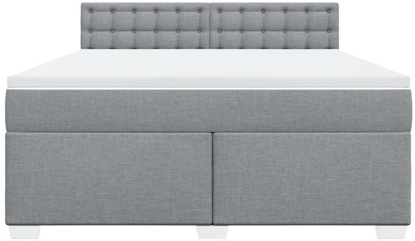 vidaXL Boxspringbett mit Matratze Hellgrau 180x200 cm Stoff 3288281 Bild 6