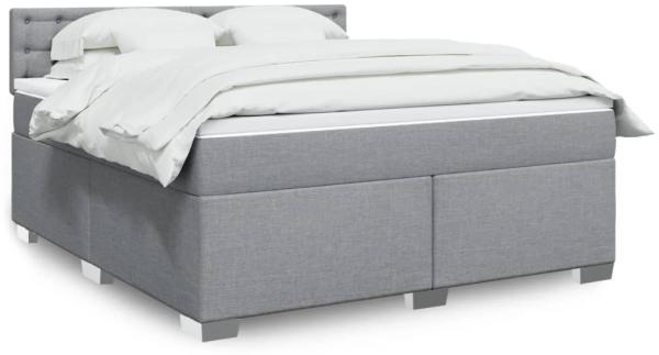 vidaXL Boxspringbett mit Matratze Hellgrau 180x200 cm Stoff 3288281