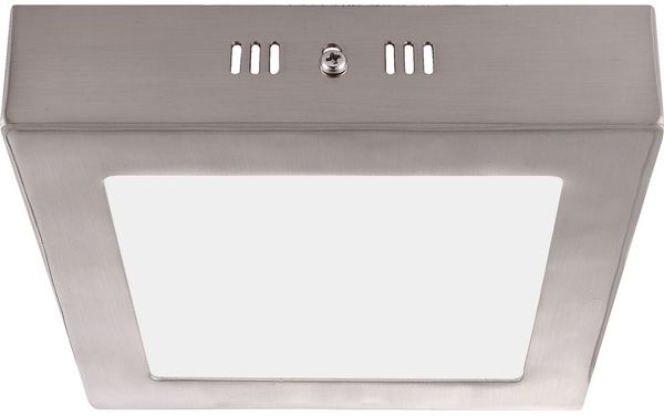 LED Deckenleuchte, silber, Glas satiniert, L 12 cm
