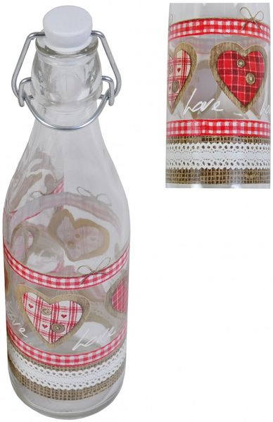 Drahtbügelflasche Country Love 0,5L Bügelverschluss Saftflasche Trinkflasche