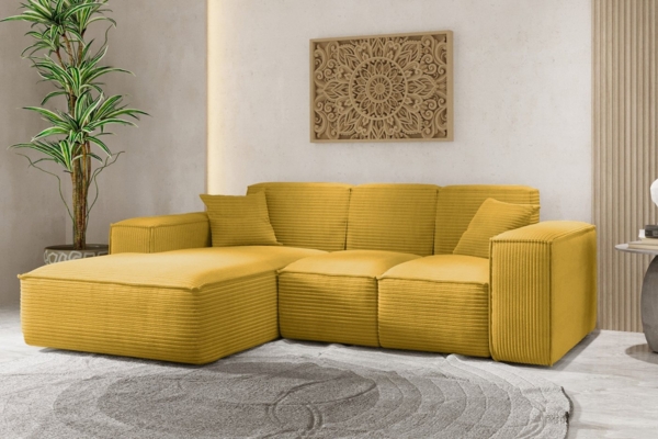 Kaiser Möbel Ecksofa Eckcouch SIENA L-Form, Stoff Poso/Salvador/Maloy/Artico/Velo, Einzelsofa, Bequem, originelles Design, praktisch, viele Farben