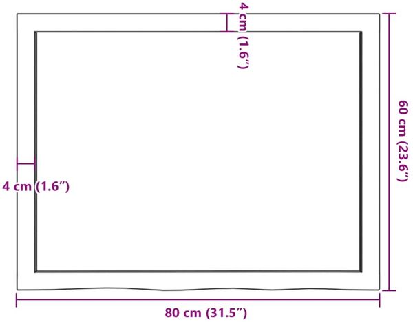 vidaXL Tischplatte 80x60x(2-4) cm Massivholz Eiche Unbehandelt 3156297 Bild 9