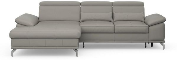 sit&more Ecksofa Cabrio L-Form, B: 295 cm, mit Sitztiefen-, Arm- & Kopfteilverstellung, 2 Nierenkissen, Federkern, optional Bettfunktion und Stauraum