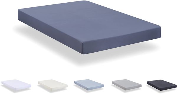 Spannbettlaken aus gebürsteter Mikrofaser, extra weich, für Betten 80x190/200 cm, Blau Grau Áceo