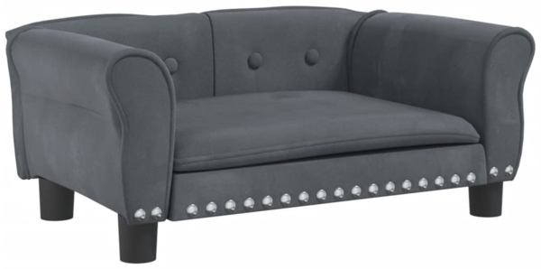 vidaXL Hundebett, Samt, Dunkelgrau, 70 x 45 x 30 cm
