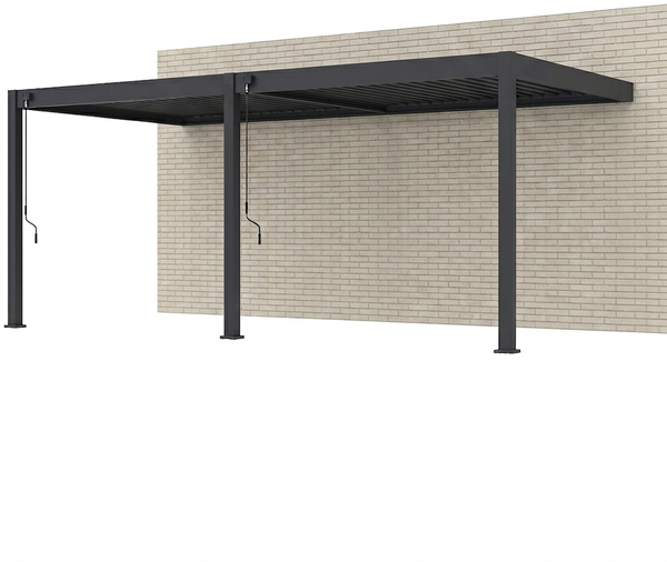 Weide Wandpergola Classic | 3x6 m Anthrazit | Aluminium-Konstruktion | Lamellendach