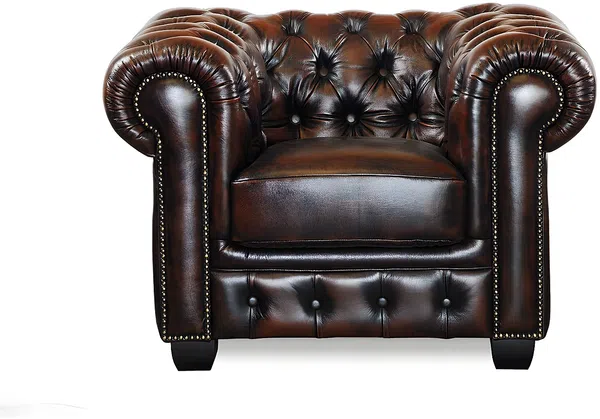 Vente-unique - BRENTON Sofa and armchair set Leder Braun - B 96 cm x H 73 cm x L 201 cm105 cm160 cm Bild 7