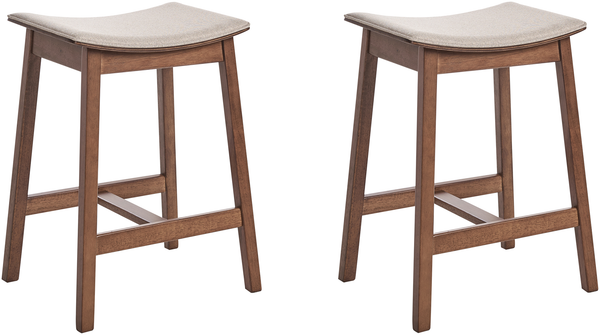 Set mit 2 Barhockern DIXON Holz Beige
