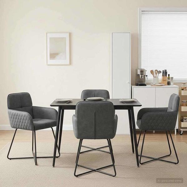 vidaXL Esszimmerstühle 4 pcs Samt (V) Dunkelgrau 59 x 56,5 x 86 cm 3428210