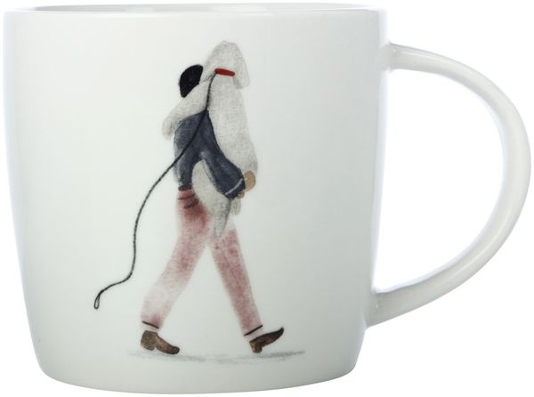 Maxwell & Williams DX1070 Becher 400 ml BEST FURRY FRIENDS Walking the Dog, Porzellan, in Geschenkbox
