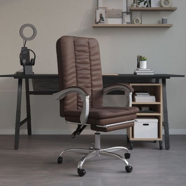 vidaXL Bürostuhl mit Liegefunktion Braun Kunstleder [349718]