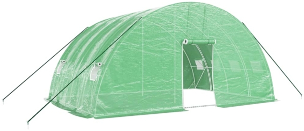 vidaXL Gewächshaus mit Stahlrahmen Grün 24 m² 6x4x2,85 m 3188105