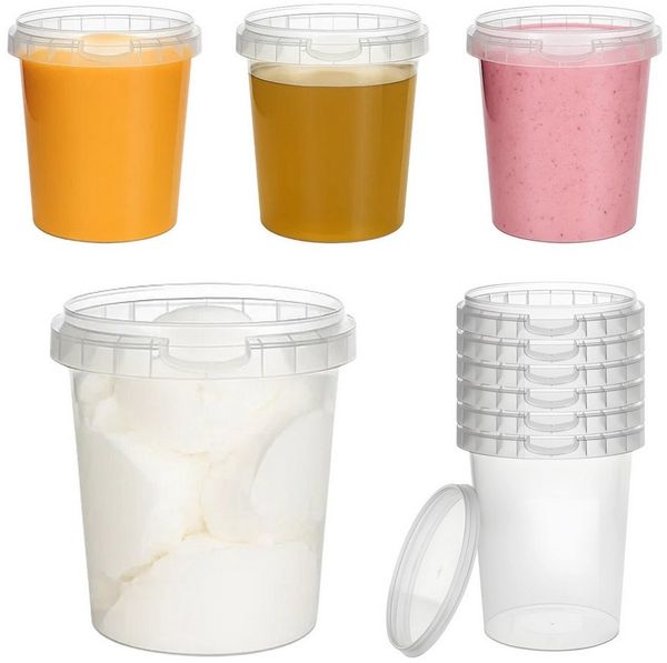 mikken Mehrwegbecher Kunststoffdose 520 ml Frischhaltedose Lebensmittelbehälter, (Set, 10-tlg), Heißabfüllung, Schockfrostung, BPA-frei, luftdicht, auslaufsicher