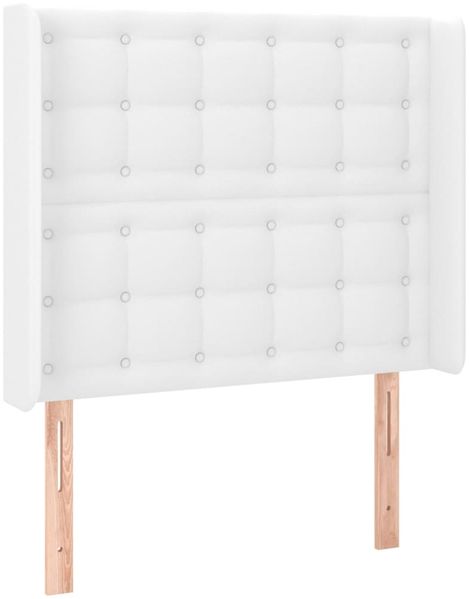 vidaXL Polsterbett mit Matratze & LED Weiß 90x200 cm Kunstleder Bild 7