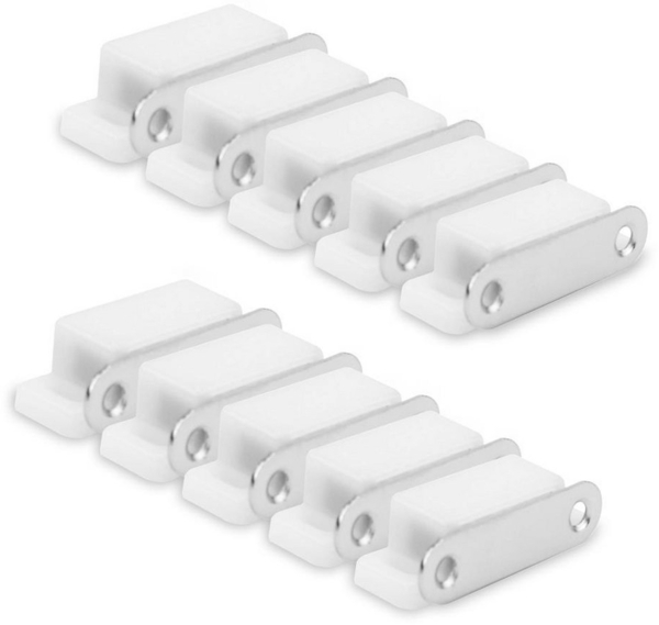 Intirilife Haftmagnetschnäpper, (10-tlg), 10x Magnetschnäpper in WEISS - Magnetischer Türschließer Möbelmagnet Bild 3