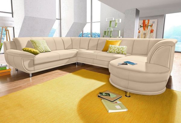 TRENDMANUFAKTUR Wohnlandschaft Rondo, U-Form, inkl. Federkern, wahlweise mit Bettfunktion