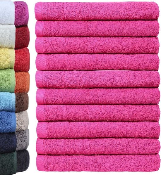 NatureMark 10er Pack Waschlappen | 100% Baumwolle | Frottier Seiflappen | Größe 30x30 cm | Frottee Seiftücher im 10er Pack Farbe: Pink