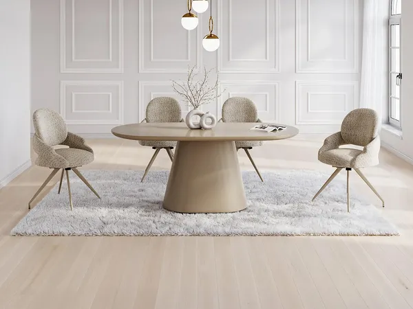 Vente-unique - VALIANA Essgruppe Holz, Platte Schokoladenbraun - B 90 cm x H 76 cm x L 180 cm