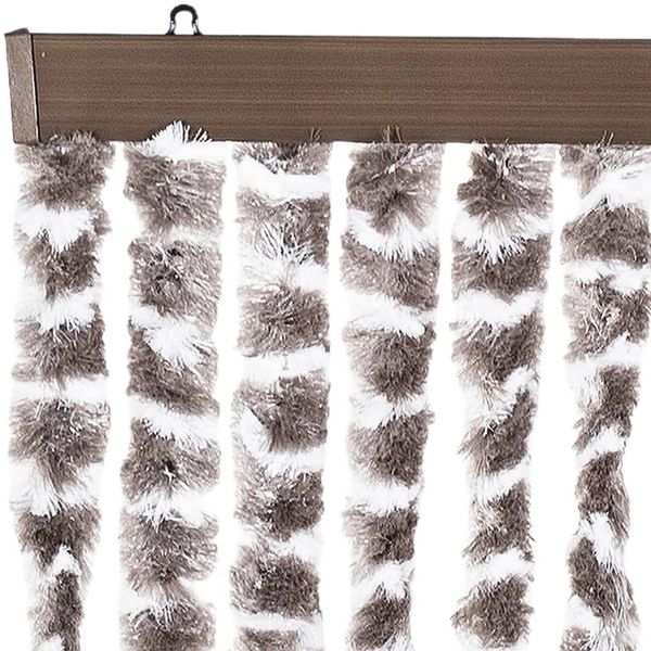 vidaXL Fliegenvorhang Taupe und Weiß 90x200 cm Chenille 377404 Bild 4